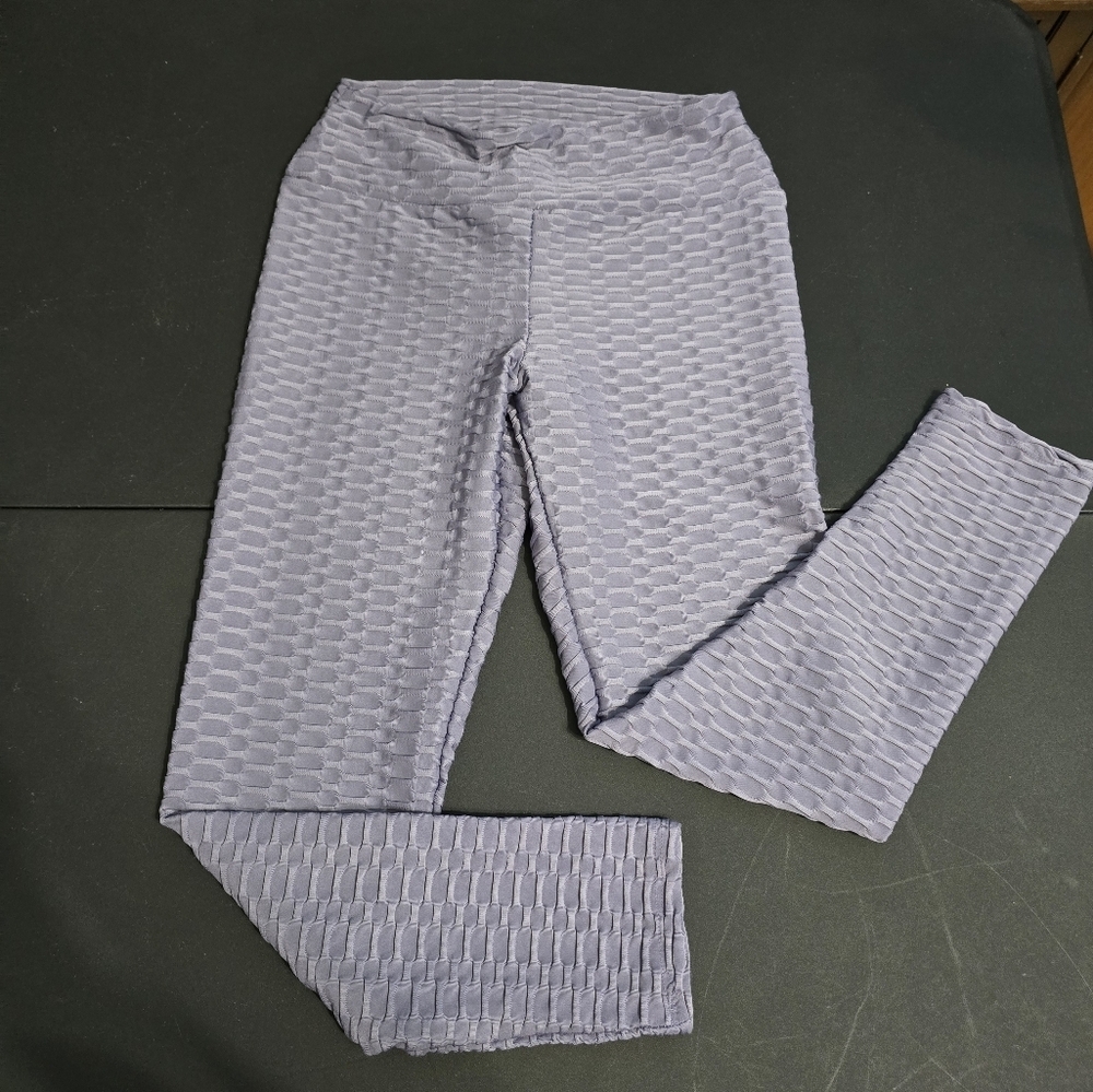 Timing Textured Light Purple Capri Cropped Leggings Womens Size Medium